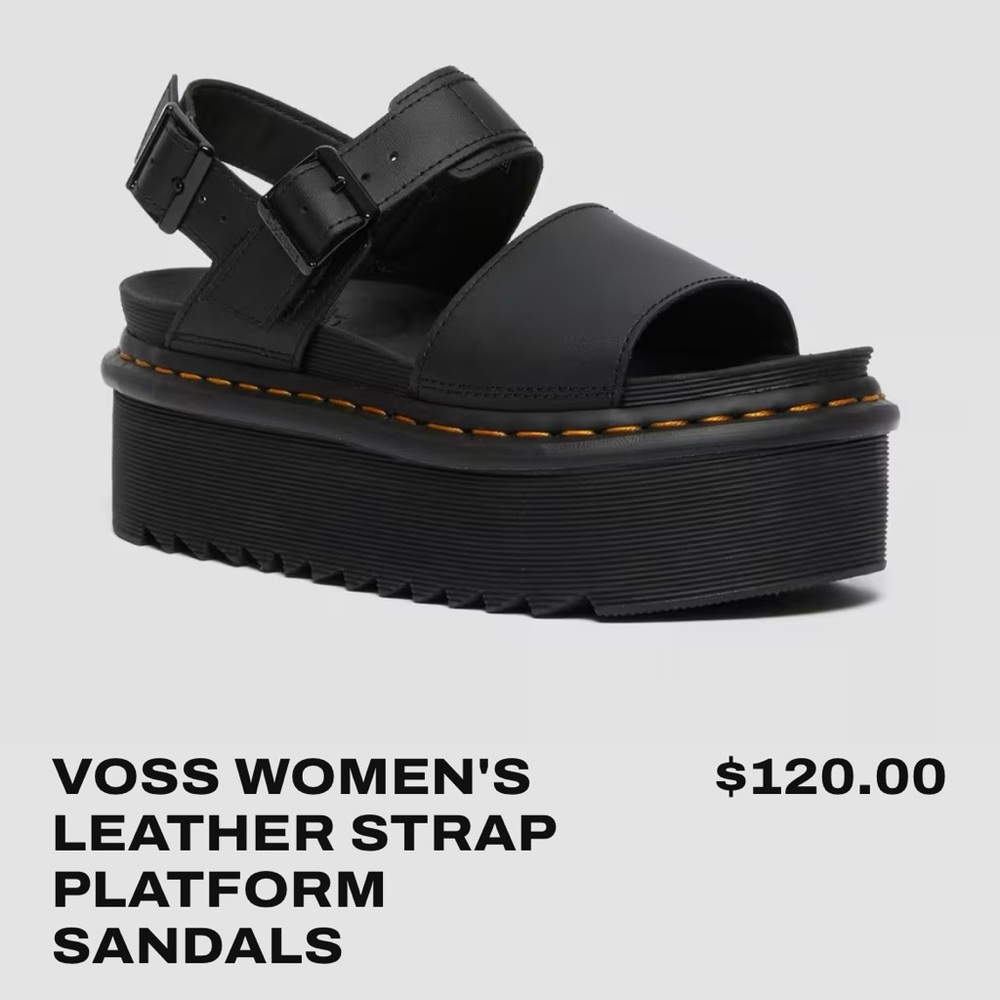 Dr. Martens Voss Women's Leather Strap Platform Sandals NWOT